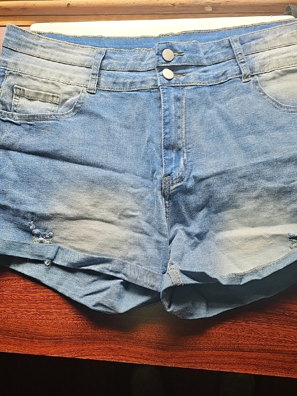 High-Rise Light Blue Denim Women’s Shorts